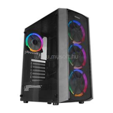 Everest FLAT MESH fekete (táp nélküli) ablakos ATX ház (EVEREST_34762) számítógép ház