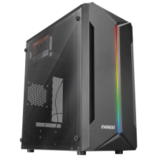 Everest Saber ablakos Mikro Atx ház 250W-os tápegységgel fekete (38899) (Everest38899) számítógép ház