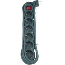 EverFlourish Hungary Kft. Asztali elosztó 6-os kapcsolóval, 3m, 3x1.5, zöld hosszabbító, elosztó