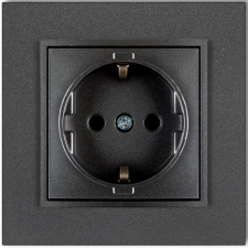 EverFlourish Hungary Kft. Egyes dugalj kerettel metál grafit színben (Mini) villanyszerelés