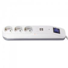 EverFlourish Hungary Kft. Hármas kapcsolós elosztó 1,4 méteres (2xUSB) hosszabbító, elosztó