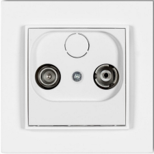 EverFlourish Hungary Kft. TV aljzat (átmenő 9dB) kerettel fehér színben (Mini) villanyszerelés