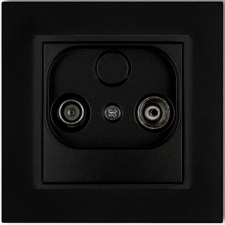 EverFlourish Hungary Kft. TV aljzat (átmenő 9dB) kerettel matt fekete színben (Mini) villanyszerelés