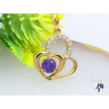  Evica lila köves sziv medál-18K medál