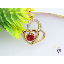  Evica piros köves sziv medál-18K medál
