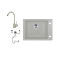 Evinion K615-45B Gránit Mosogató + Csap + Dugóemelő (bézs) fürdőkellék
