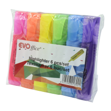 EVO Szövegkiemelő készlet, Evo 6klf. szín filctoll, marker