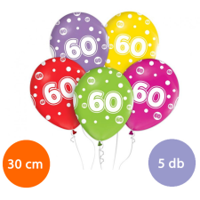  Évszámos party lufi 60 5db party kellék