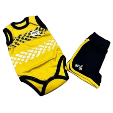 Ewa 2 részes nyári szett - Mustár sárga/Kék 80 babaruha szett