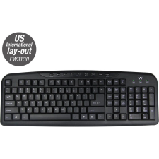 Ewent EW3130 Multimedia keyboard Black US (EW3130) billentyűzet