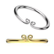  Ewtoys - péniszgyűrű, makkgyűrű és makkékszer egyben férfiaknak - Arany/ ezüst - 1 db. - Választható péniszgyűrű