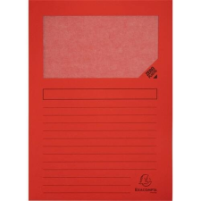 Exacompta Pólyás iratgyűjtő Exacompta A/4 120g piros ablakos mappa