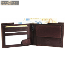 Excellanc uniszex pénztárca valódi bőrből, 12x9 cm, barna pénztárca