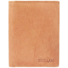 Excellanc uniszex pénztárca valódi bőrből, 12x9 cm, világos barna pénztárca