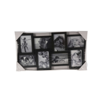 Excellent Houseware képkeret, polipropilén/üveg, 59x31x2,5 cm, 8 fénykép, fekete fényképkeret