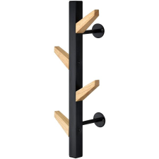 EXCELLIANCE Nástěnný věšák kov a dřevo černý 50 cm bútor