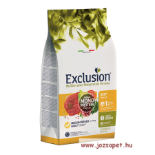 Exclusion MEDITERRANEO NOBLE GRAIN ADULT BEEF MEDIUM BREED 3kg kutyaeledel