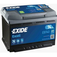 EXIDE Excell 12V 74Ah 680A jobb+ autó akkumulátor akku autó akkumulátor