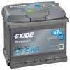 EXIDE Premium 12V 47Ah 450A jobb+ autó akkumulátor