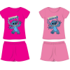 Exity kft Disney Stitch pamut nyári együttes - póló-rövidnadrág szett - pink - 140