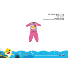 ExityKft. Baby Shark baba pizsama - jersey pamut pizsama - sötétrózsaszín - 80