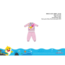 ExityKft. Baby Shark baba pizsama - jersey pamut pizsama - világosrózsaszín - 80 gyerek hálóing, pizsama
