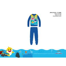 ExityKft. Baby Shark gyerek pizsama kisfiúknak - jersey pamut pizsama - középkék - 116