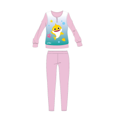 ExityKft. Baby Shark gyerek pizsama kislányoknak - jersey pamut pizsama - világosrózsaszín - 116 gyerek hálóing, pizsama