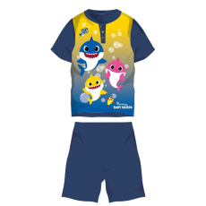 ExityKft. Baby Shark nyári rövid ujjú gyerek pizsama - pamut jersey pizsama - sötétkék - 116