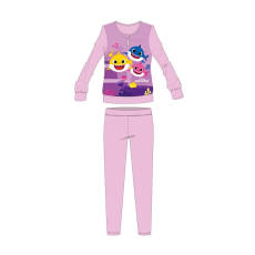 ExityKft. Baby Shark téli pamut gyerek pizsama - interlock pizsama - világosrózsaszín - 116