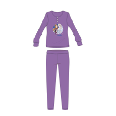ExityKft. Disney Jégvarázs téli pamut gyerek pizsama - interlock pizsama - sötétlila - 128