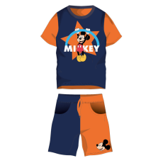ExityKft. Disney Mickey egér pamut nyári együttes - póló-rövidnadrág szett - narancssárga-sötétkék - 104