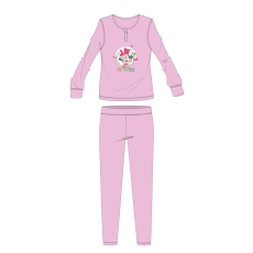ExityKft. Disney Minnie egér téli pamut gyerek pizsama - interlock pizsama - világosrózsaszín - 128