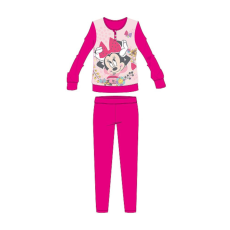ExityKft. Disney Minnie egér téli pamut gyerek pizsama - interlock pizsama - virág mintával - pink - 134-140
