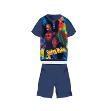 ExityKft. Nyári rövid ujjú gyerek pamut pizsama - Pókember - Super Hero felirattal - sötétkék - 122