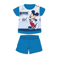 ExityKft. Nyári rövid ujjú pamut baba pizsama - Disney Mickey egér - csíkos - középkék - 92