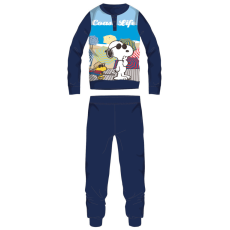 ExityKft. Snoopy hosszú vékony pamut gyerek pizsama - jersey pizsama - sötétkék - 110