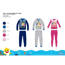 ExityKft. Téli pamut interlock gyerek pizsama - Baby Shark - szürke - 116 gyerek hálóing, pizsama