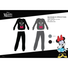 ExityKft. Téli pamut interlock női pizsama - Disney Minnie egér - fekete - L