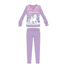 ExityKft. Unikornis téli vastag gyerek pizsama - pamut flanel pizsama - világoslila - 134-140