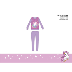 ExityKft. Unikornis vékony pamut gyerek pizsama - jersey pizsama - lila - 122