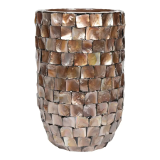  Exkluzív gyöngyház mozaikos váza meleg barna-bronz árnyalatokban 35x57 cm dekoráció