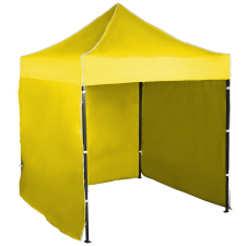 Expodom Gyorsan összecsukható sátor 2x2 m – acél, Sárga, 3 oldalfal sátor