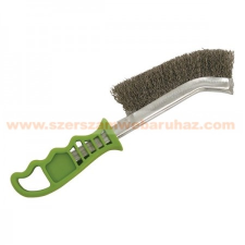 Extol Extol drótkefe hajlított, műanyag nyél; rozsdamentes acél, 24cm, 30mm szálhossz - 960018 kőműves és burkoló szerszám