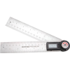 EXTOL PREMIUM 5 év digitális szögmérő-vonalzó, szög- és hosszmérésre, 0-360°, pontosság: ±0,3°, 2×200 mm, Alu szár mm és coll beosztással