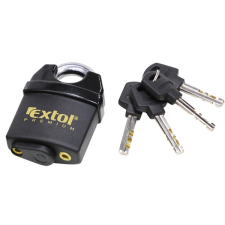 Extol Premium biztonsági lakat, levágás elleni védelemmel, festett, vízálló, 4db kulcs; 50mm (885775 lakat
