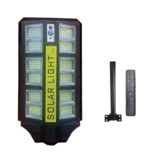 Extra fényerejű LED szolár utcai lámpa konzollal, mozgásérzékelő,1200W kültéri világítás
