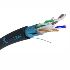 ExtraLink EX.22523 F/UTP Cat6 Beltéri Patch kábel 50m - Fekete (EX.22523) kábel és adapter