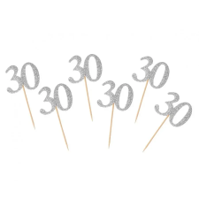  Ezüst 30 Silver díszítő pálca 6 db-os party kellék