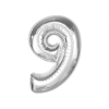 Ezüst 9-es Silver szám fólia lufi 92 cm